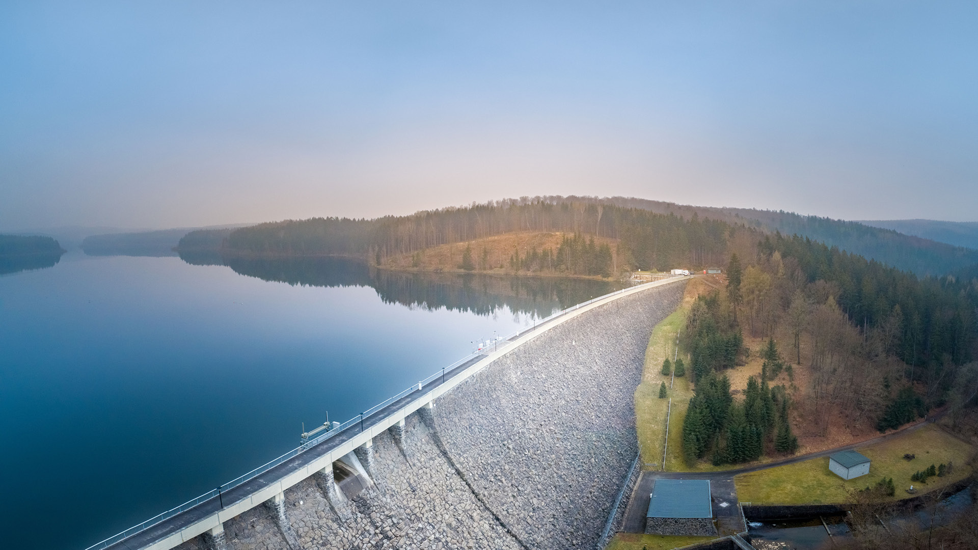 Safety inspection at the dam