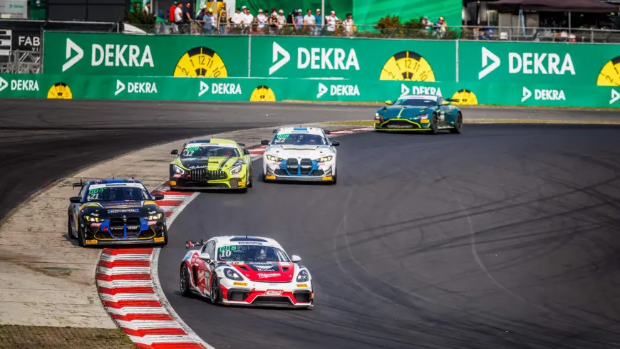 Racing track with racing cars