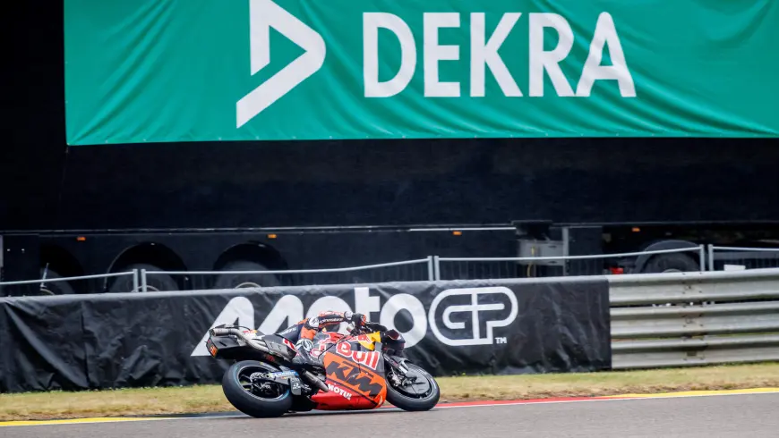 Motor bike on racing track