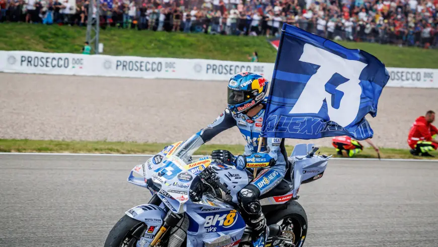 Motor bike on racing track