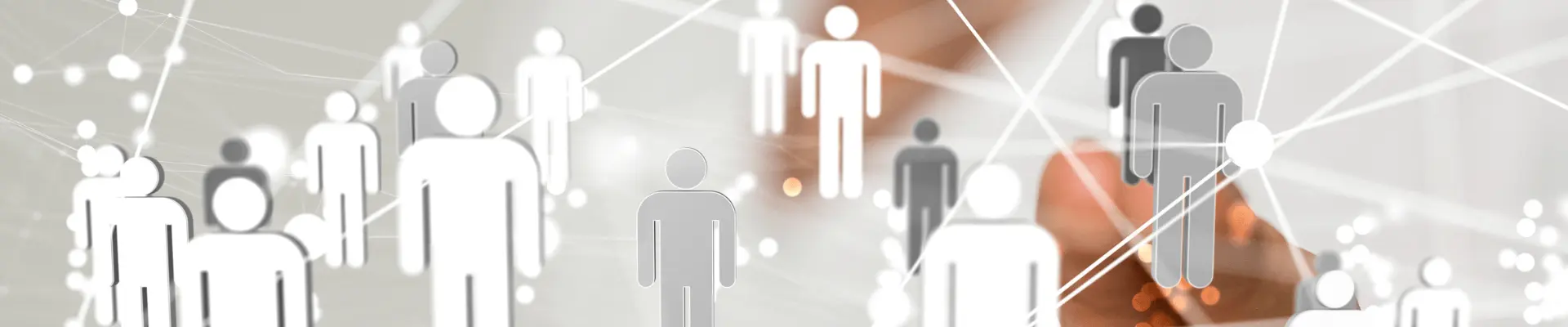 Human Icons connectes through a net
