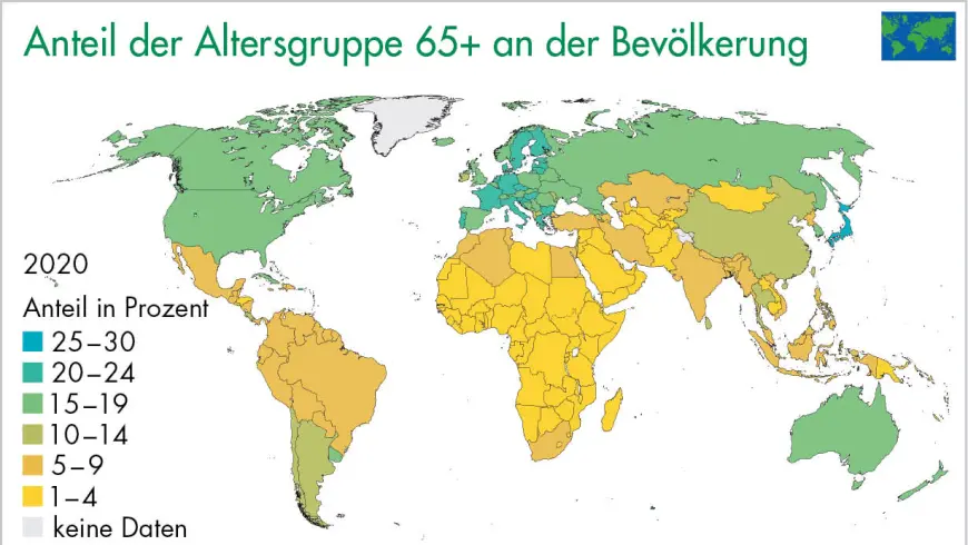 Anteil der Altersgruppe 65+ an der Bevölkerung