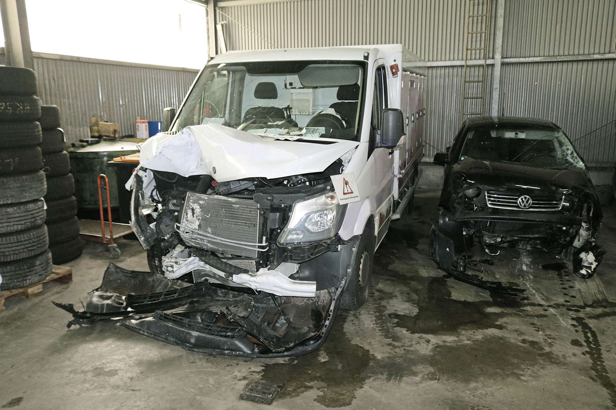 Damage to van