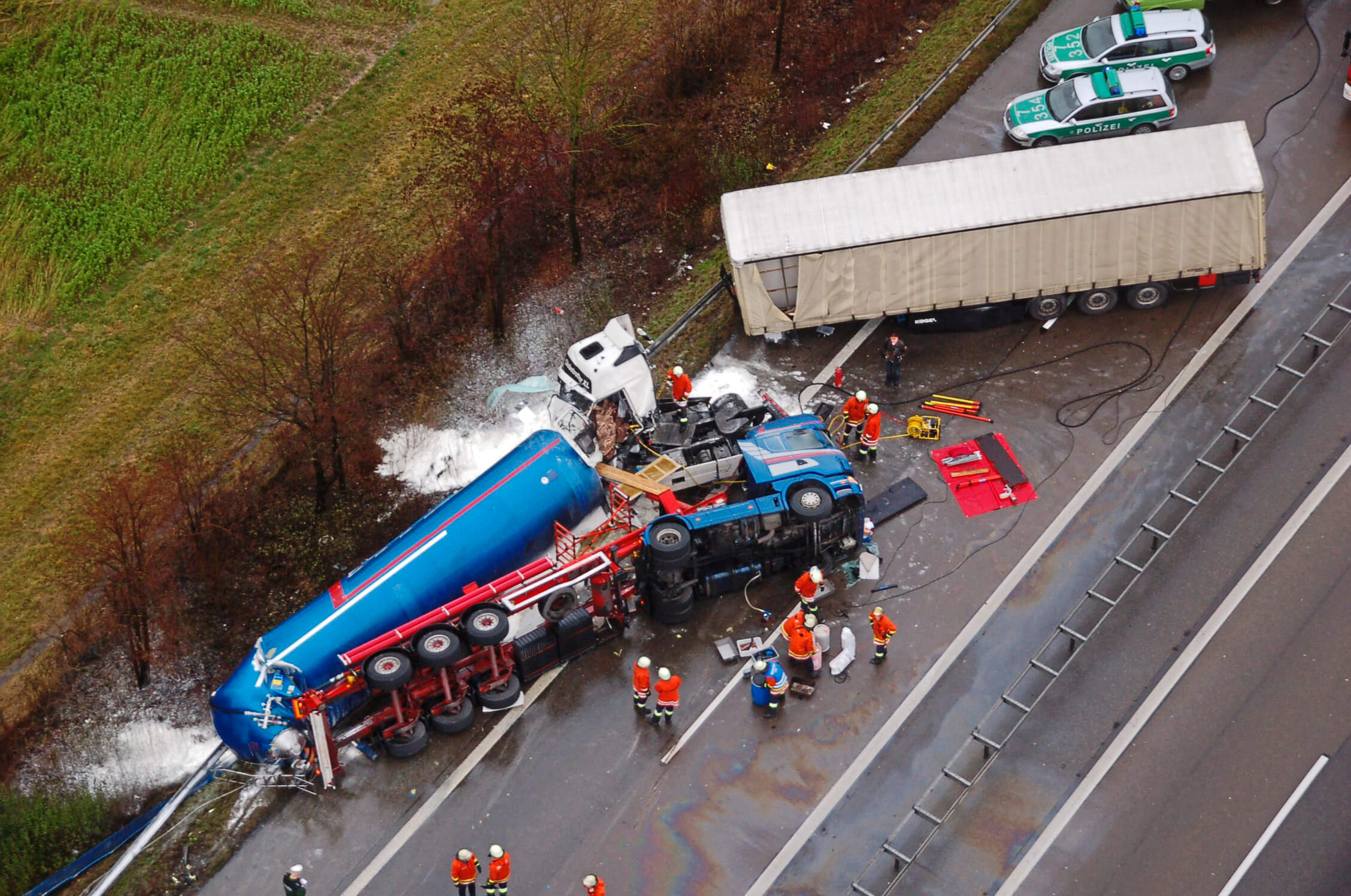 Vue du dessus du lieu de l’accident