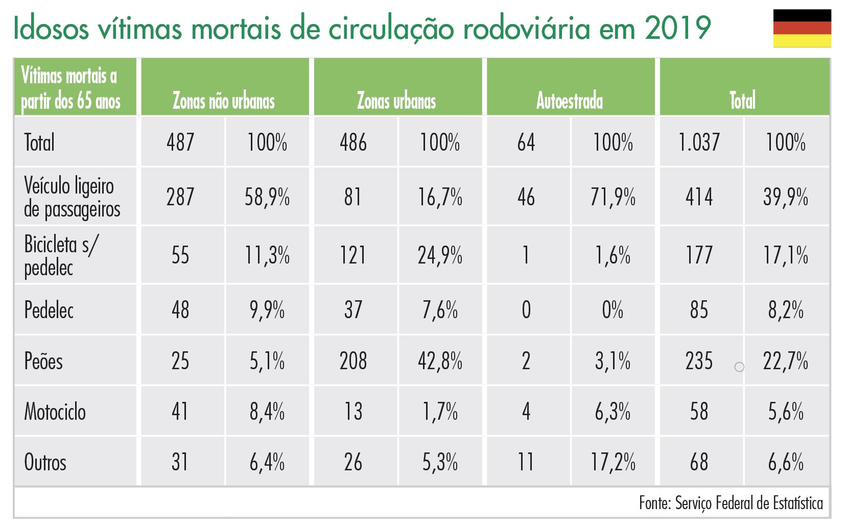 Idosos vítimas mortais de circulação rodoviária em 2019