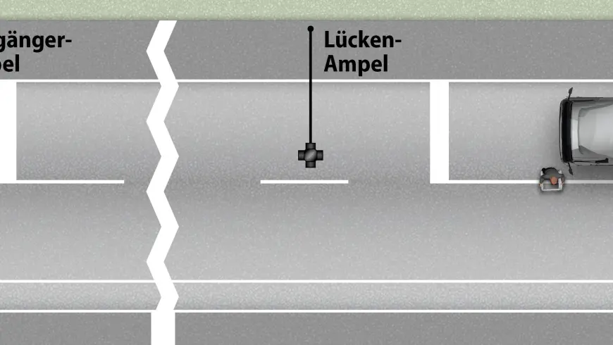 Skizze Lkw erfasst Fußgänger