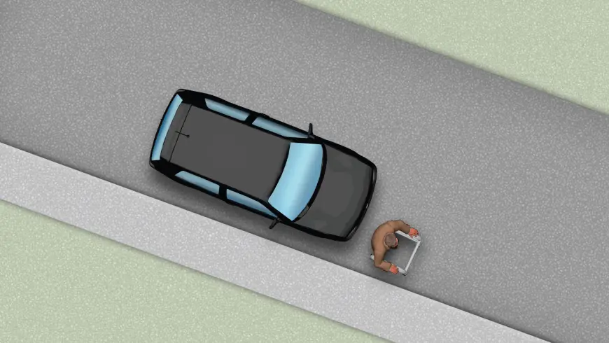 Croquis de la position au moment de la collision