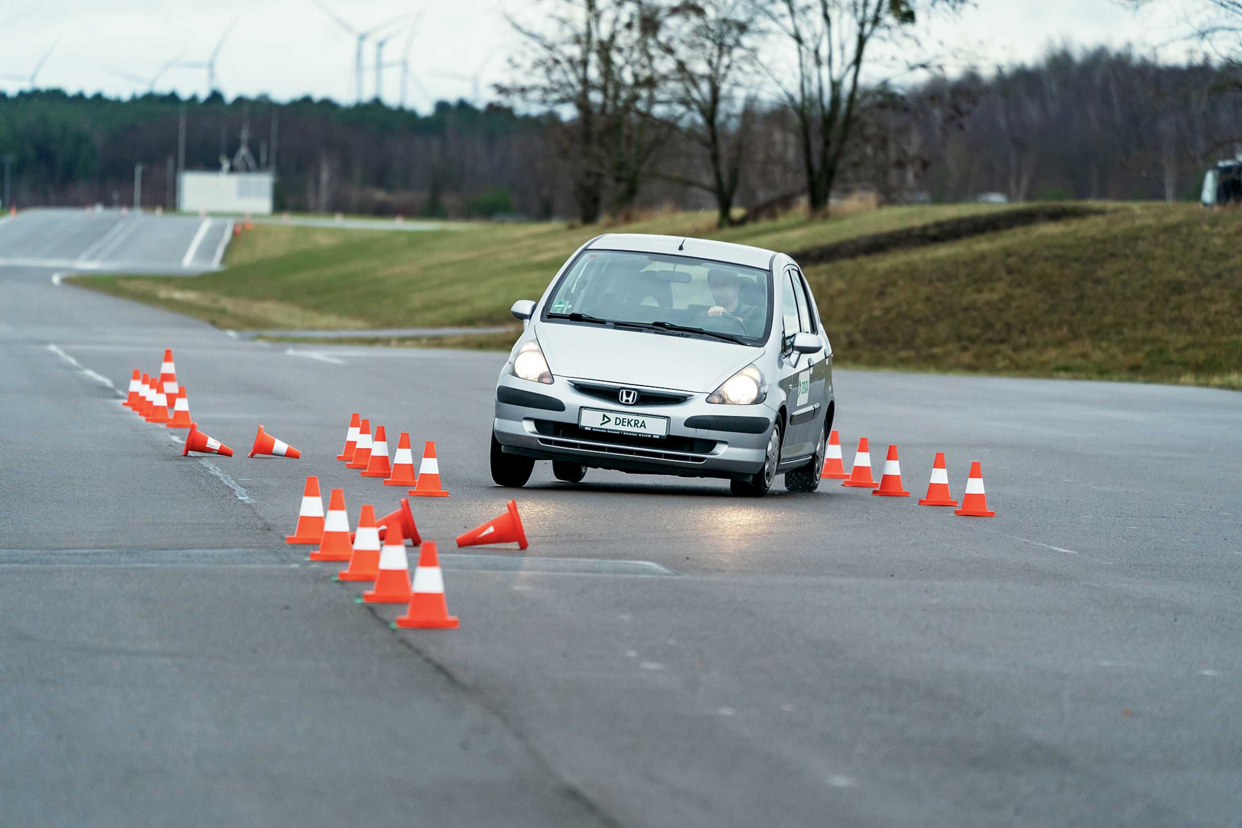Test vehicle during a road test