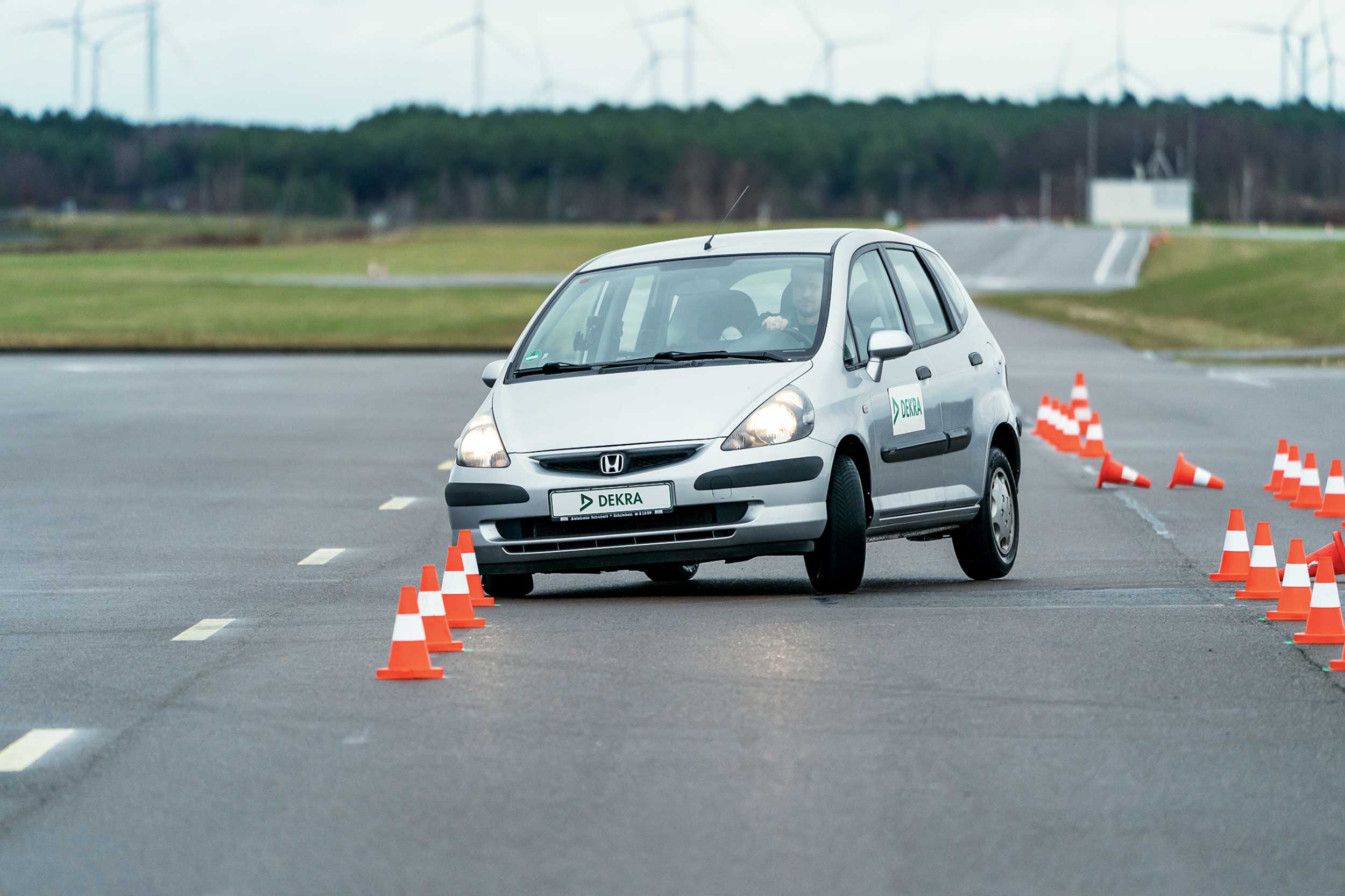 Test vehicle during a road test