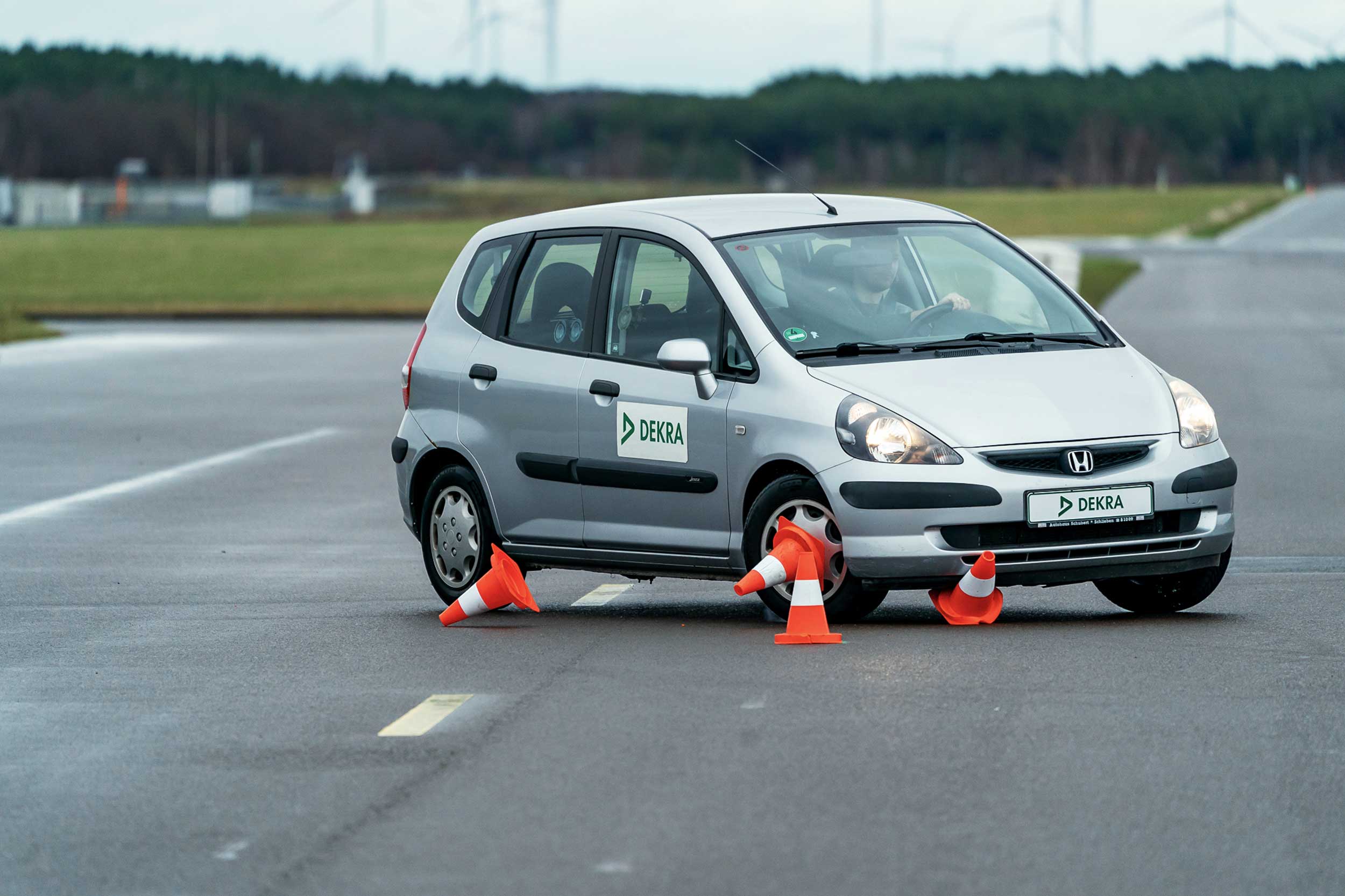 Test vehicle during a road test