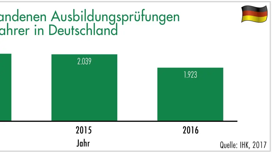 Anzahl der bestandenen Ausbildungsprüfungen zum Berufskraftfahrer in Deutschland