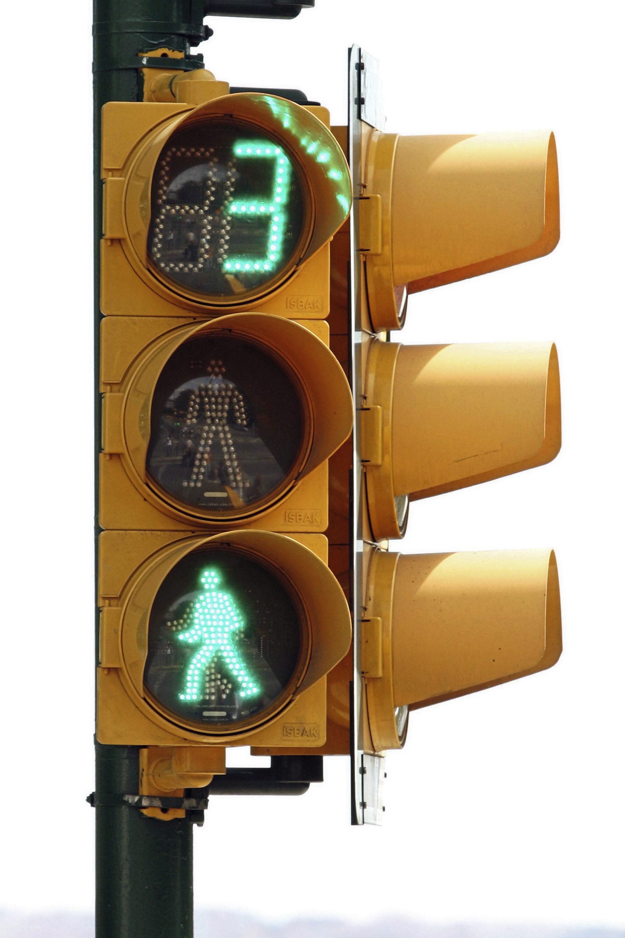 Light with variable display showing the remaining green/red phase