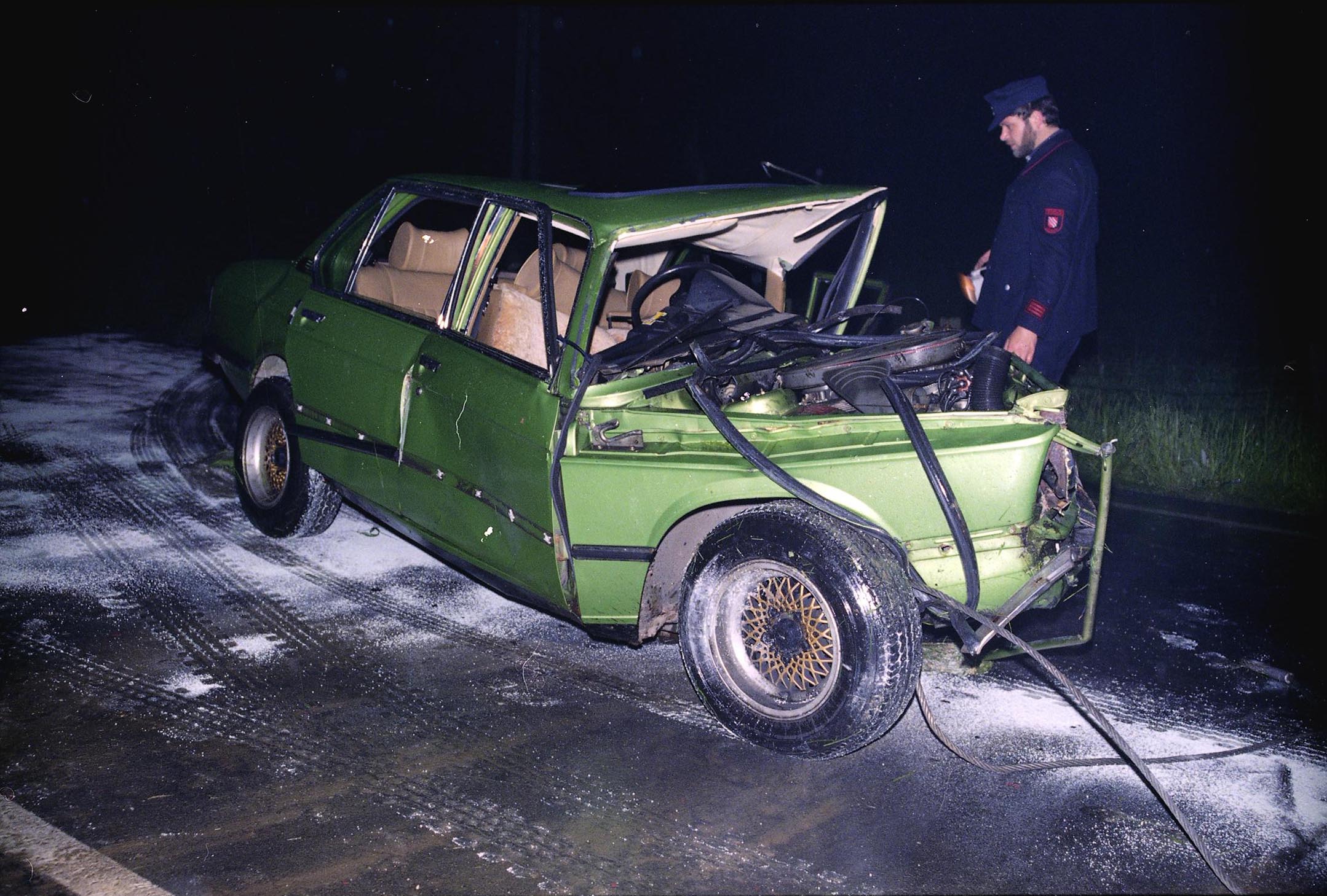 Vehicle front end distorted to the left