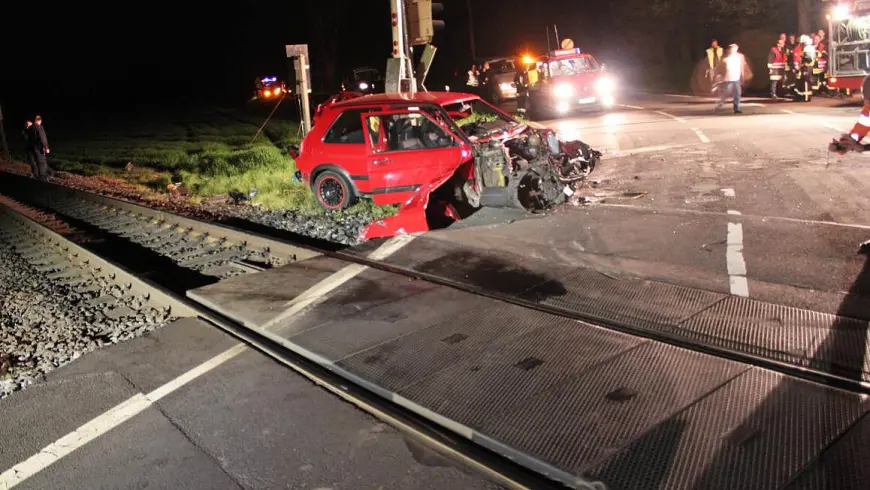 Exemples d'accident - position finale de la voiture de tourisme après la collision