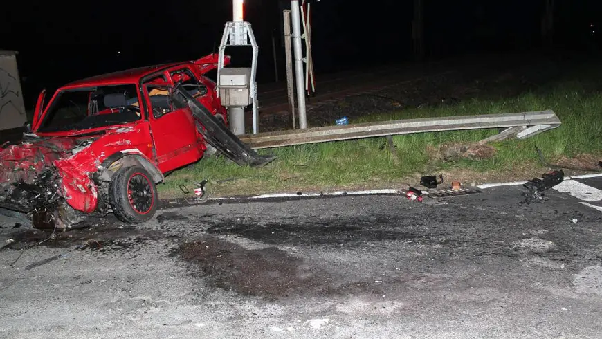 Exemples d'accident - position finale de la voiture de tourisme après la collision