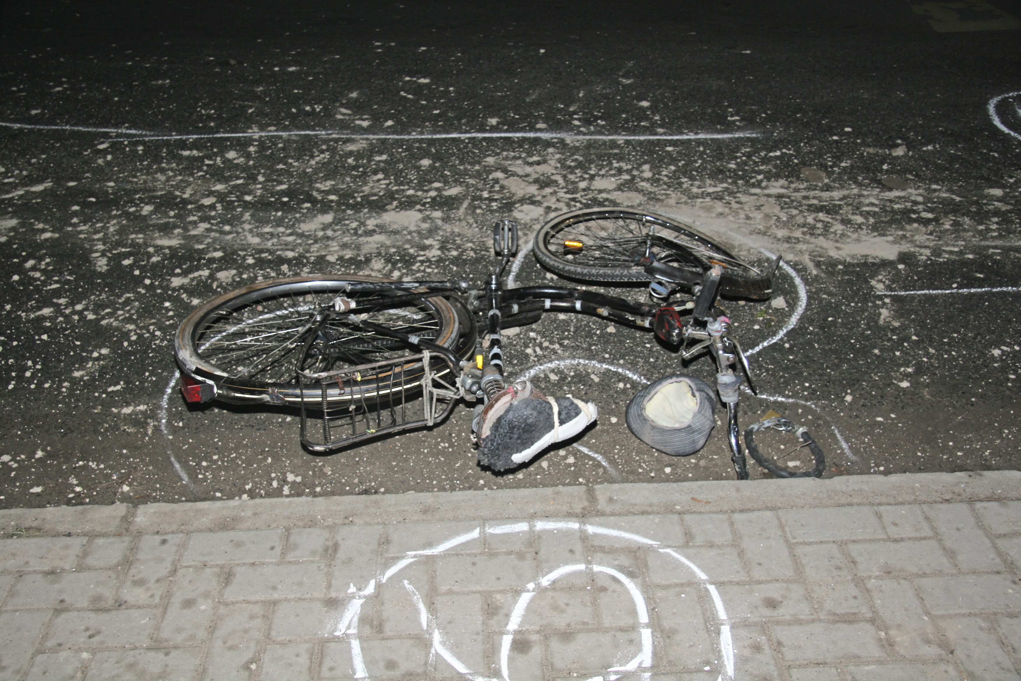 Bycycle on the road after the accident
