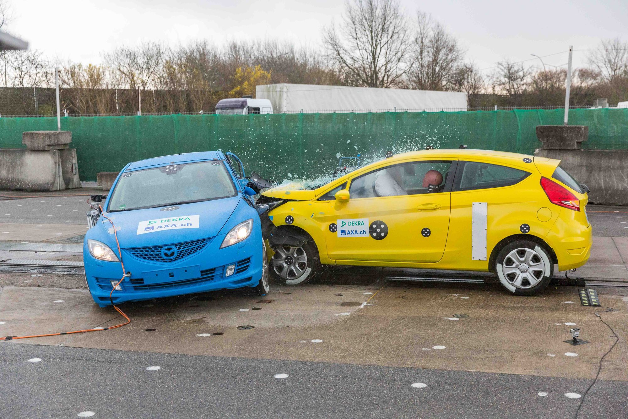 Accident examples - collision of newer Fiesta with the Mazda 6