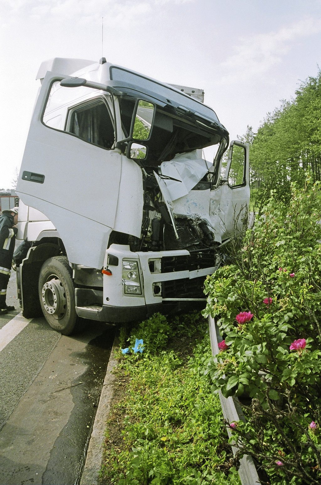 Tracteur de semi-remorque accidenté