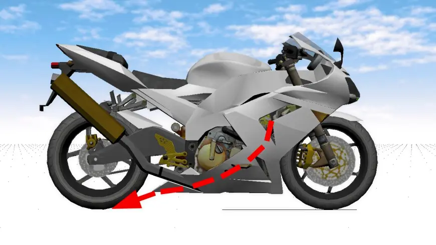 Prinzipskizze Motorrad 