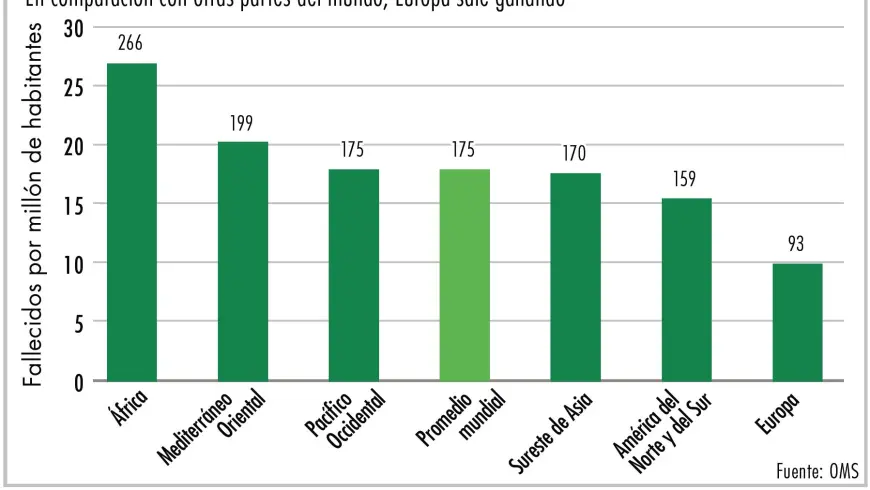 Diagrama víctimas mortales a nivel mundial en el año 2013