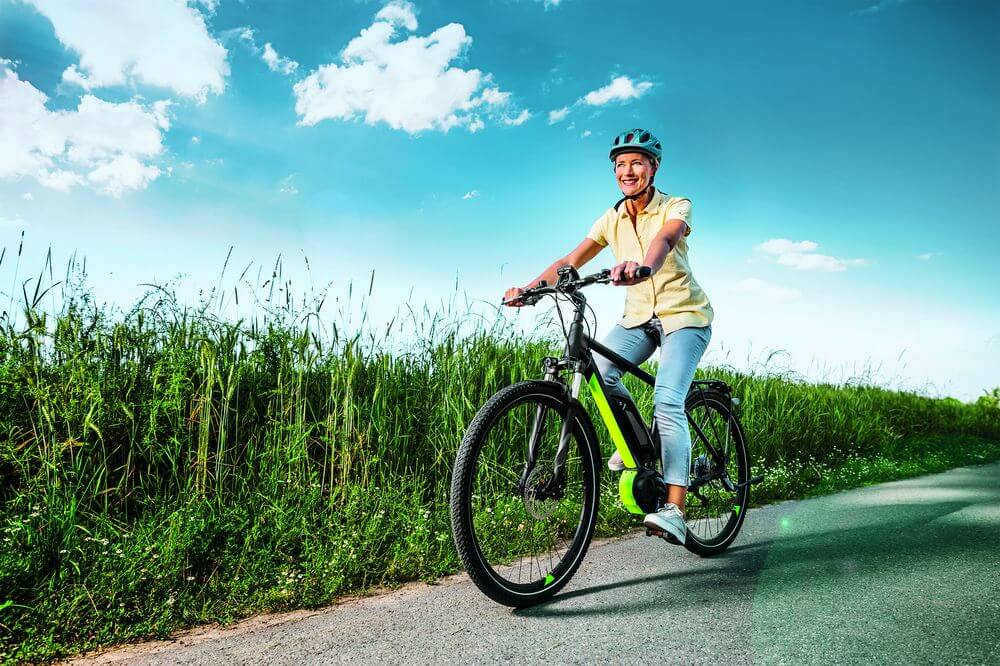 woman on a bicycle