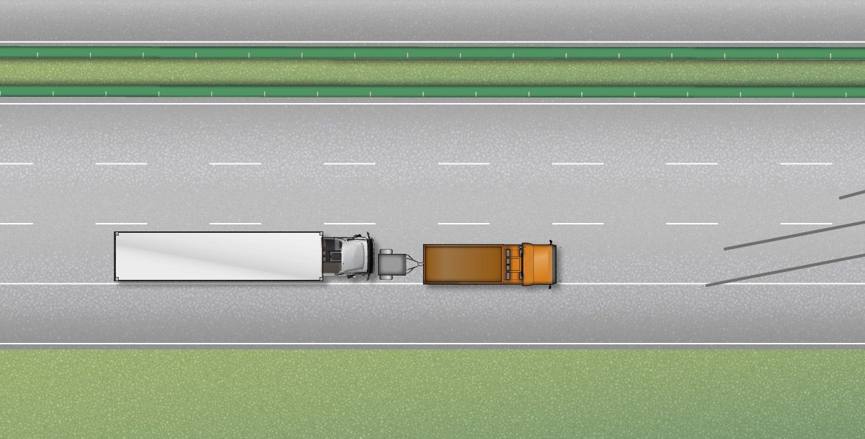 Croquis de la position au moment de la collision
