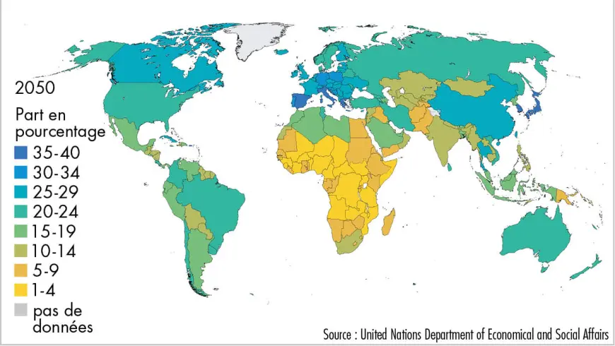 Part de la classe d’âge des plus de 65 ans dans la population 