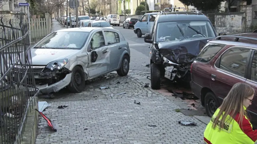 Final position of the vehicles
