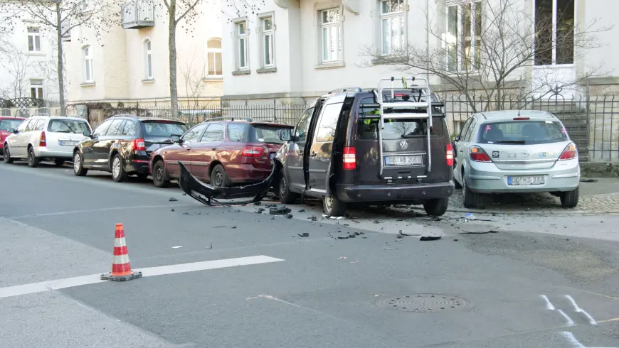 Final position of the vehicles