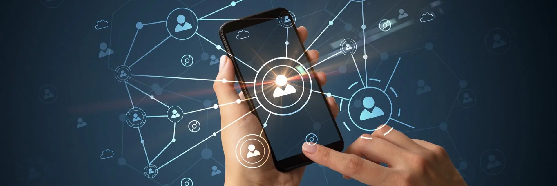 Smartfon z wizualizacją połączeń sieciowych – koncepcja mobilnej transmisji danych i łączności komórkowej Smartfon z wizualizacją połączeń sieciowych – koncepcja mobilnej transmisji danych i łączności komórkowej