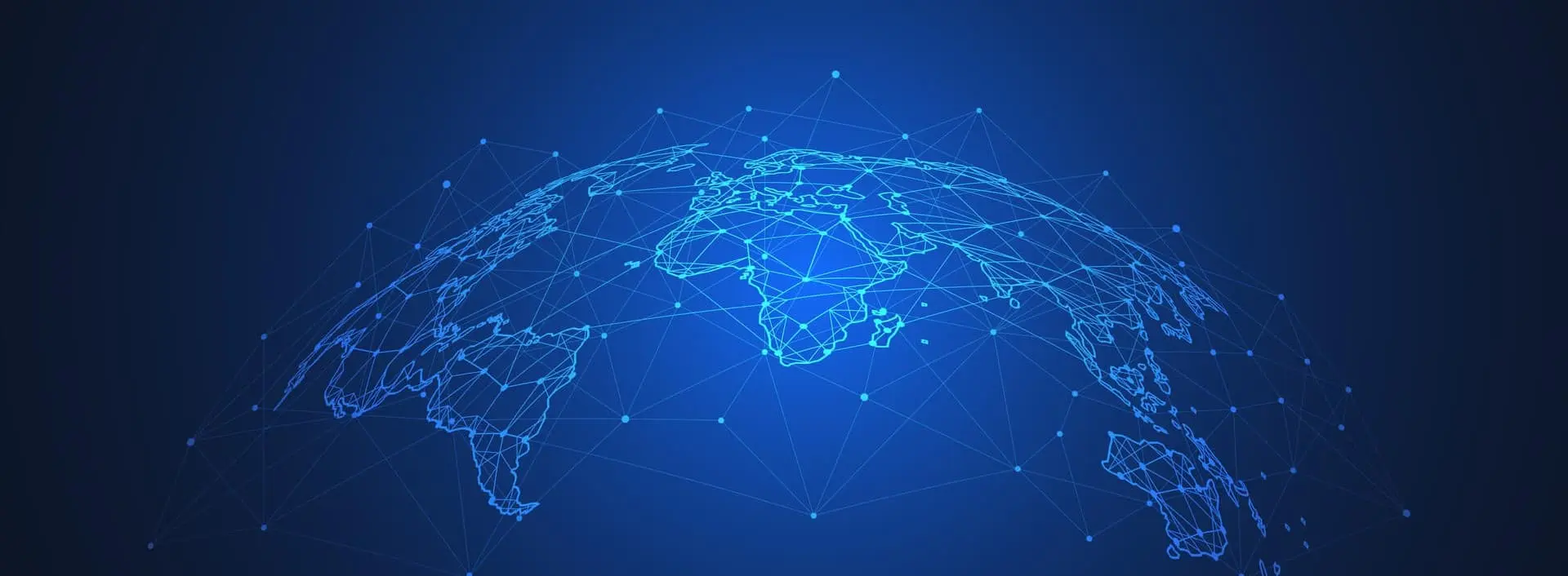 Kula ziemska z oświetlonymi punktami symbolizująca globalne połączenia sieciowe