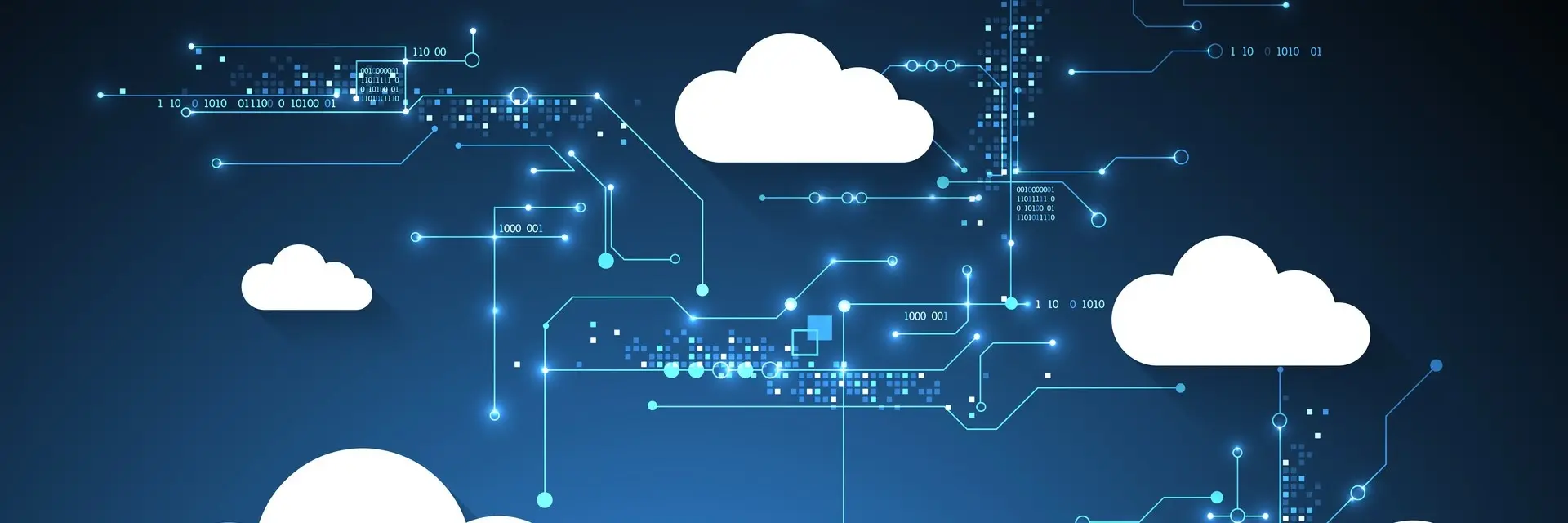 Cyfrowa kocepcja przechowywania w chmurze, symbolizująca certyfikację ISO 27017 i ISO 27018 