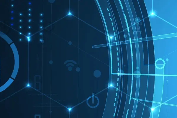 Symbol cyberzabezpieczeń i ochrony danych w formie cyfrowej kłódki na tle sieci połączeń Symbol cyberzabezpieczeń i ochrony danych w formie cyfrowej kłódki na tle sieci połączeń