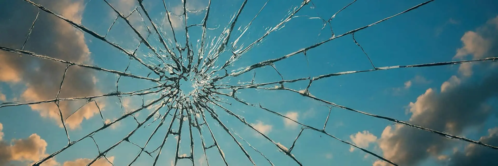 Stłuczona szyba w oknie, ujęcie ilustrujące wymagania rozporządzenia 1179/2012 Stłuczona szyba w oknie, ujęcie ilustrujące wymagania rozporządzenia 1179/2012