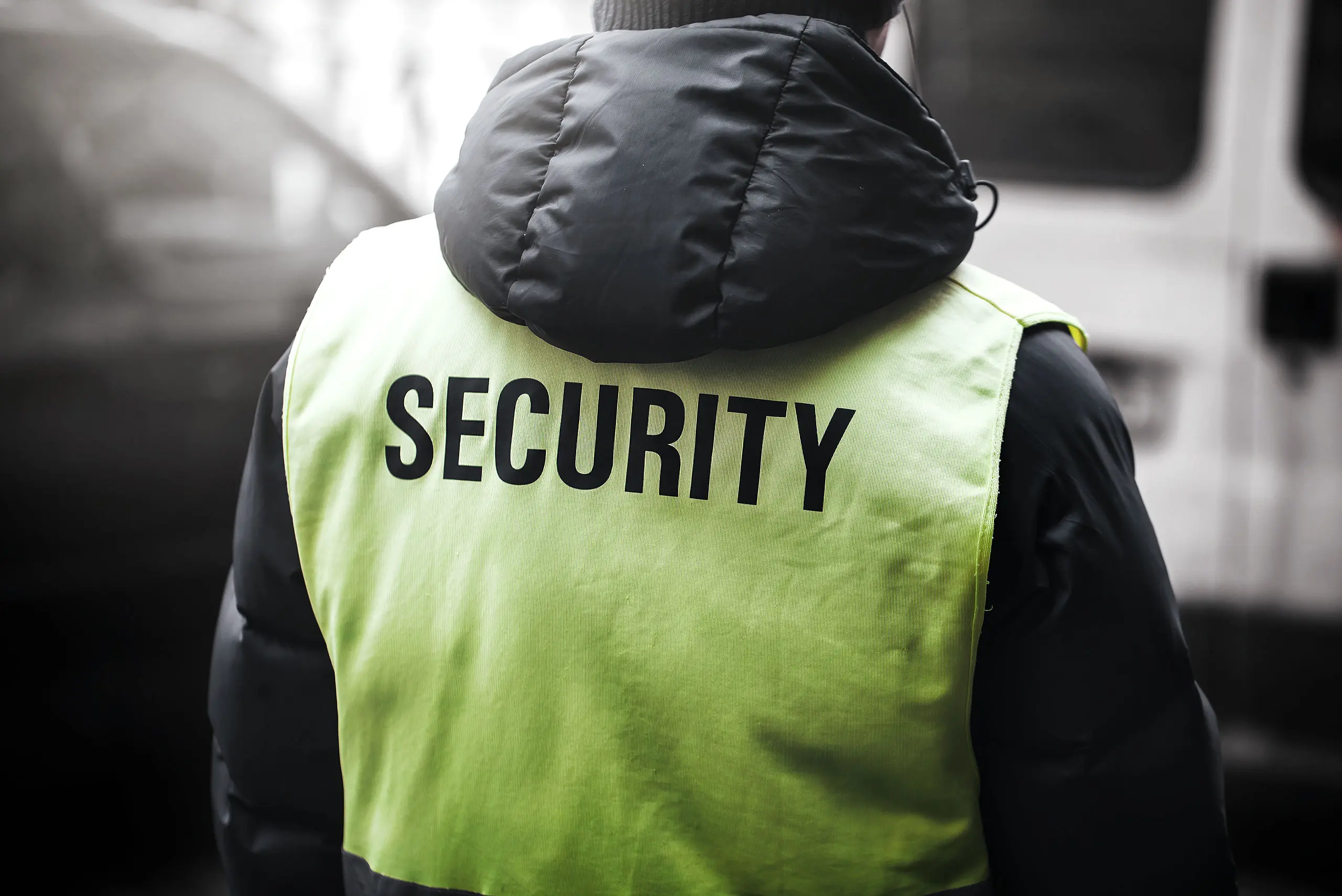 Person wearing a security vest 