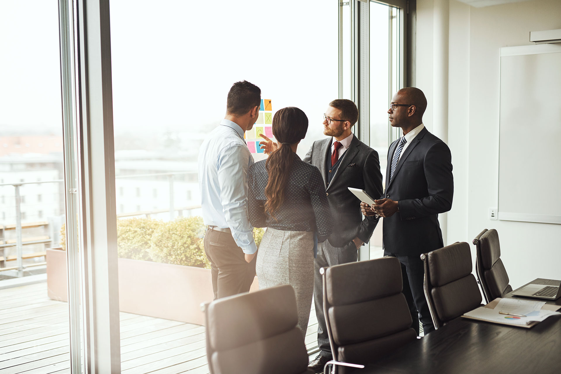 People looking out of the window
