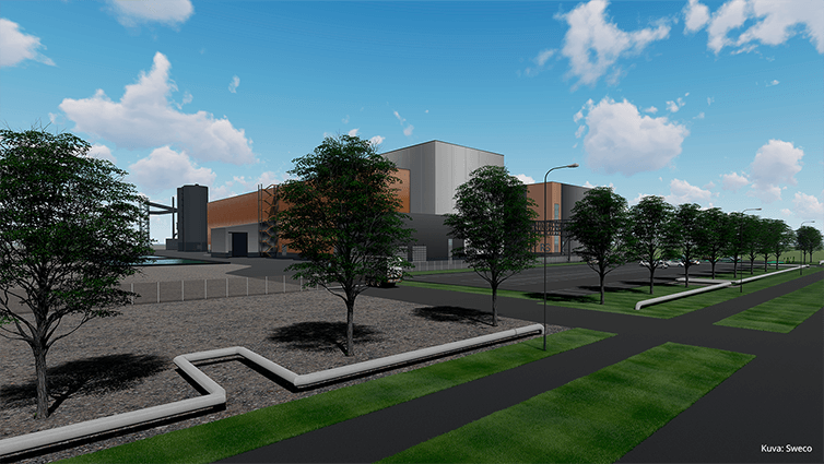Lithium refinery site layout, Sweco