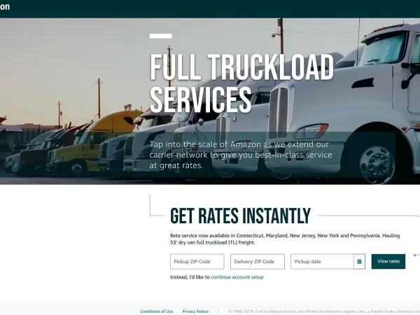 Unter freight.amazon.com hat der Logistiker eine Frachtenbörse gestartet. Foto: freight.amazon.com