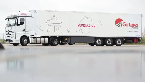 girteka, weißer lkw, spedition