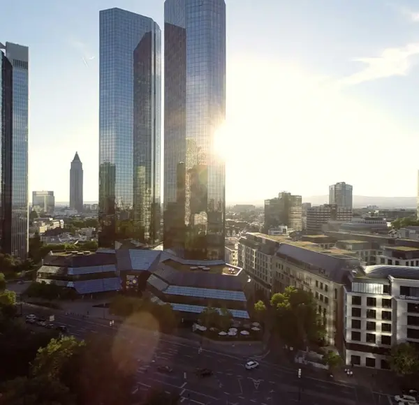 Skyline Ausblick im Sonnenlicht Skyline Ausblick im Sonnenlicht