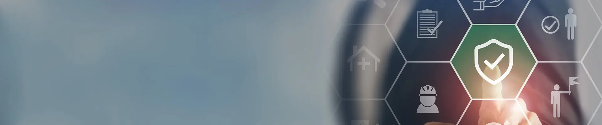 En illustrerad bild med grå bakgrund och olika vita symboler med ett finger som pekar mot symbolerna. 