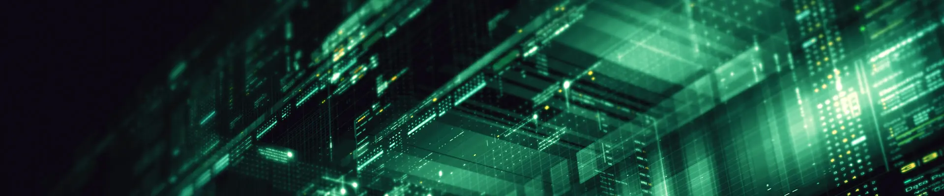 Green shimmer against a black background that looks like advanced data. Green shimmer against a black background that looks like advanced data.