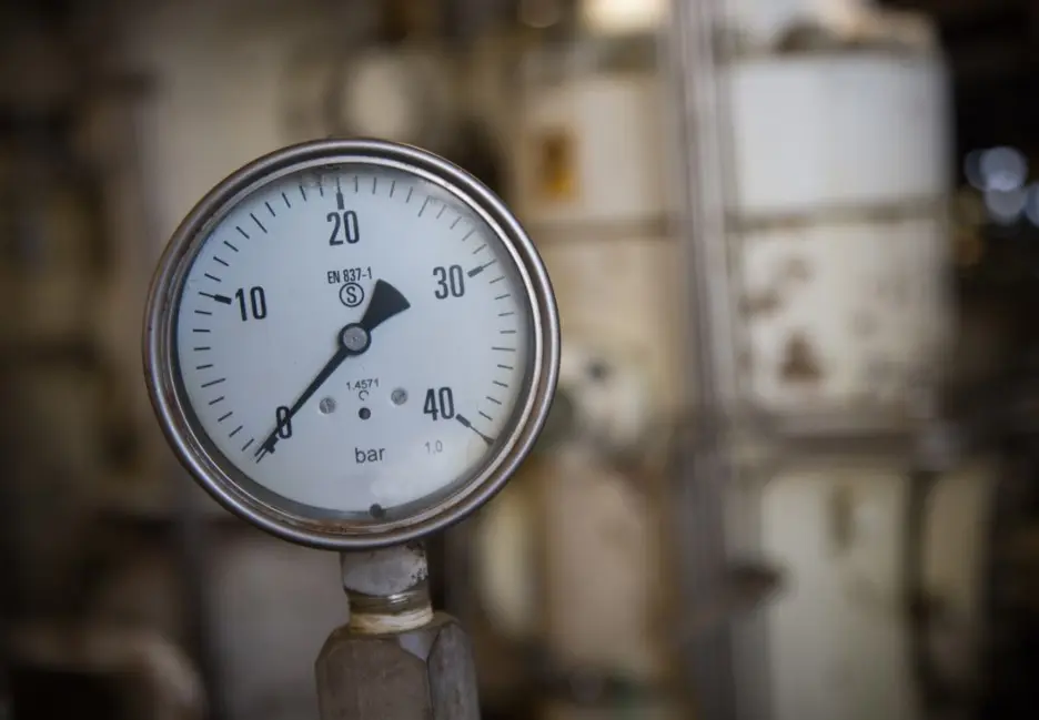 Industrial boiler pressure transmitter used to measure and monitor pressure in the boiler system.