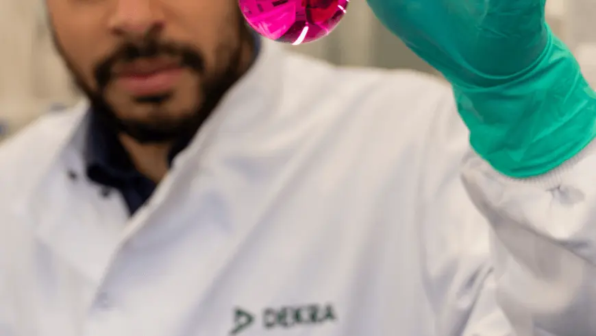 Man holding a test tube
