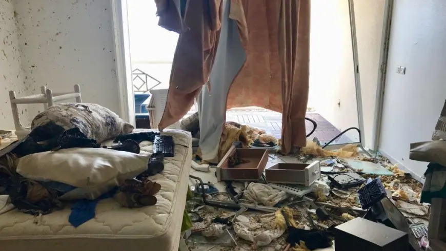 destroyed hotel room