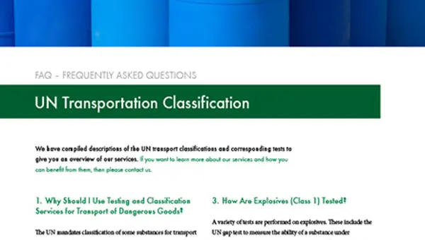 UN Transportation Classification FAQs