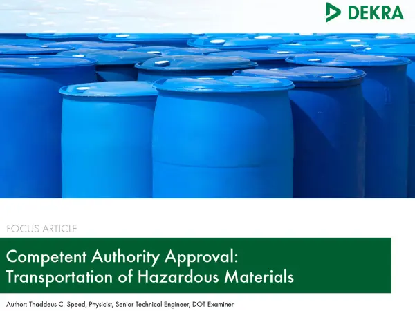 Focus Article - Competent Authority Approval Focus Article - Competent Authority Approval - DEKRA Process Safety