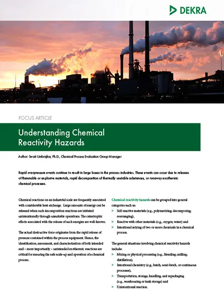 Understanding Chemical Reactivity Hazard