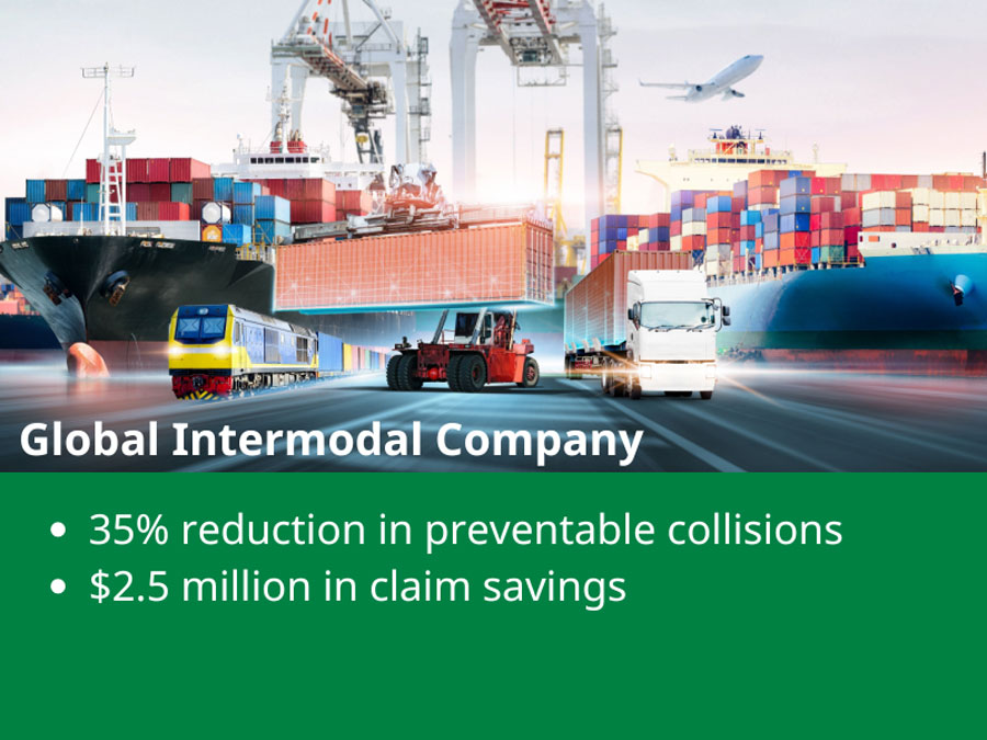 Transportation: 35% reduction in preventable collisions. $2.5 million in claim savings
