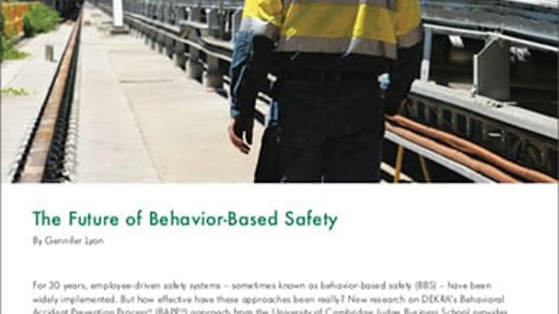 Behavior Based Safety Behavior Based Safety